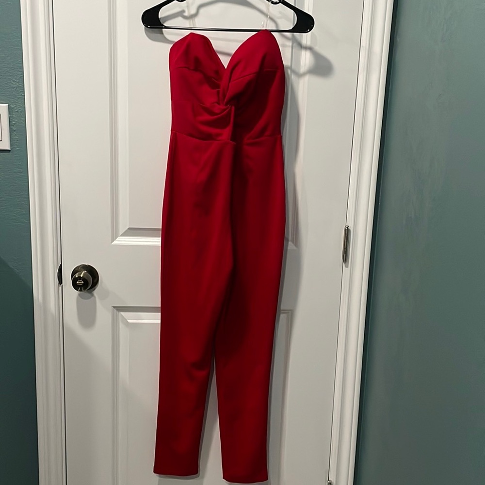 Red , sleeve less romper